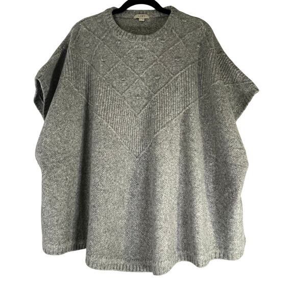Loft Grey Crochet Poncho Sweater Regular Size XS/S - Picture 1 of 3